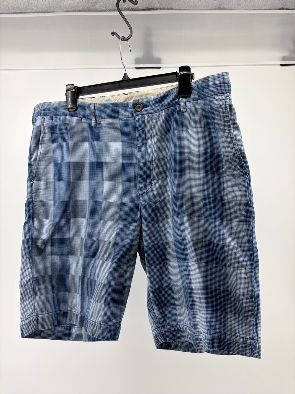 Tommy Bahama Blue Plaid 100% Cotton Shorts, Casual, Summer, Men's Size 38